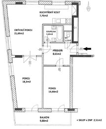 Pronájem bytu 3+kk v osobním vlastnictví 76 m², Praha 5 - Stodůlky