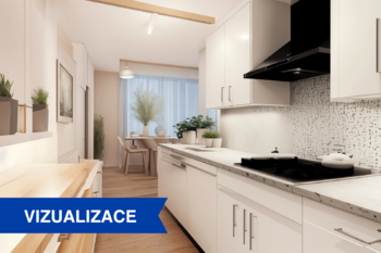 Kuchyně - vizualizace - Prodej bytu 2+1 v osobním vlastnictví 61 m², Ústí nad Labem