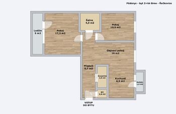 Prodej bytu 3+kk v osobním vlastnictví 68 m², Brno