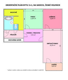 Pronájem bytu 3+1 v osobním vlastnictví 74 m², České Velenice