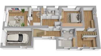 Bohuslavice - půdorys přízemí - Prodej domu 234 m², Bohuslavice