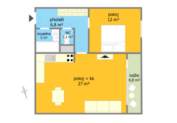 Pronájem bytu 2+kk v osobním vlastnictví 57 m², Brno