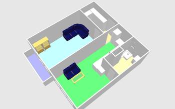 3 D model - Pronájem bytu 1+1 v osobním vlastnictví 50 m², České Budějovice