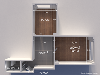 Prodej bytu 2+1 v osobním vlastnictví 57 m², Praha 4 - Podolí