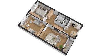 půdorys bytu 3+1  - Prodej bytu 3+1 v osobním vlastnictví 77 m², Hradec Králové