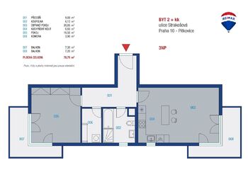 Pronájem bytu 2+kk v osobním vlastnictví 64 m², Praha 10 - Pitkovice