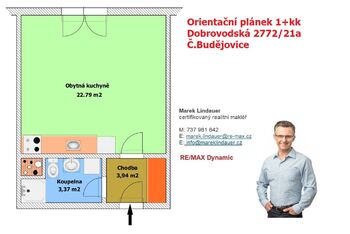 Prodej bytu 1+kk v osobním vlastnictví 30 m², České Budějovice