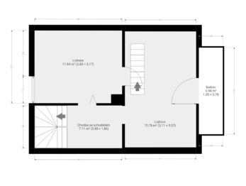 půdorys_podkroví - Prodej chaty / chalupy 68 m², Hradištko