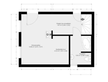 půdorys_přízemí - Prodej chaty / chalupy 68 m², Hradištko