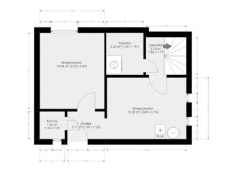 půdorys_sklep - Prodej chaty / chalupy 68 m², Hradištko