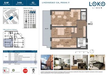 Prodej bytu 3+kk v osobním vlastnictví 79 m², Praha 9 - Libeň