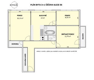 Prodej bytu 3+1 v osobním vlastnictví 66 m², České Budějovice