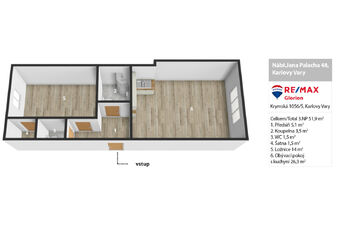 Pronájem bytu 2+kk v osobním vlastnictví 57 m², Karlovy Vary