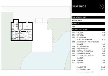 Prodej restaurace 320 m², Statenice