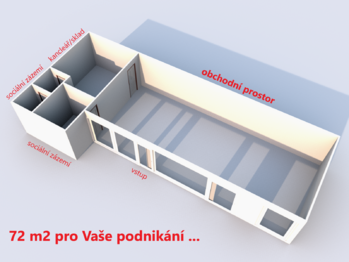 Pronájem obchodních prostor 72 m², Havlíčkův Brod