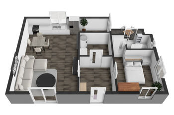 3D půdorys - Prodej domu 105 m², Lično