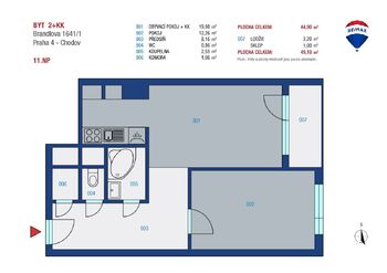 Prodej bytu 2+kk v osobním vlastnictví 45 m², Praha 4 - Chodov