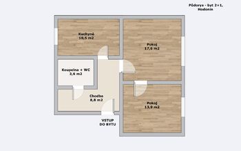 Prodej bytu 2+1 v osobním vlastnictví 55 m², Hodonín