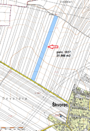 parc 1517_katastrální mapa - Prodej pozemku 68562 m², Škvorec