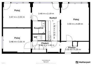 Pronájem bytu 3+1 v osobním vlastnictví 63 m², Ústí nad Labem