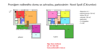 plánek - Pronájem domu 160 m², Český Krumlov