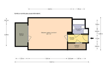 Prodej bytu 1+kk v osobním vlastnictví 38 m², Praha 5 - Jinonice