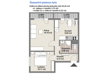 Pronájem bytu 2+1 v osobním vlastnictví 50 m², Brno