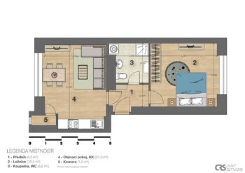 Prodej bytu 2+kk v osobním vlastnictví 48 m², Praha 3 - Žižkov