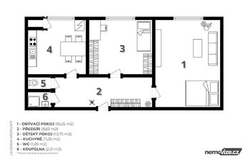 Prodej bytu 2+1 v osobním vlastnictví 60 m², Příbram