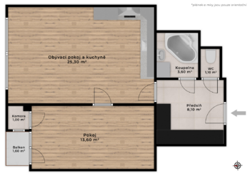 Pronájem bytu 2+kk v osobním vlastnictví 55 m², Praha 10 - Vršovice