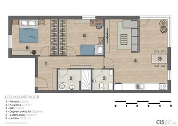 Prodej bytu 3+kk v osobním vlastnictví 110 m², Hostouň