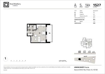 Pronájem bytu 1+kk v osobním vlastnictví 38 m², Praha 4 - Modřany