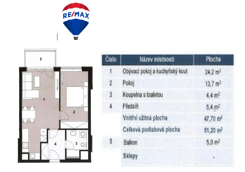 Pronájem bytu 2+kk v osobním vlastnictví 48 m², Praha 5 - Třebonice