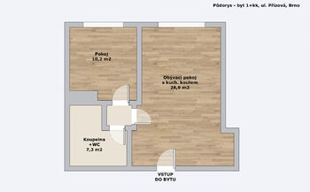 Pronájem bytu 2+kk v osobním vlastnictví 46 m², Brno