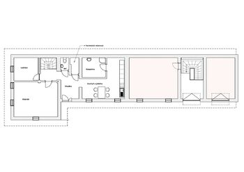 půdorys 1NP - Prodej domu 190 m², Podmoky