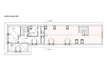 půdorys 2NP - Prodej domu 190 m², Podmoky