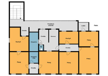 Orientační plánek patro - Prodej domu 270 m², Praha 4 - Hodkovičky