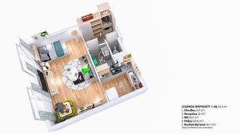 Prodej bytu 1+kk v osobním vlastnictví 32 m², Praha 6 - Řepy