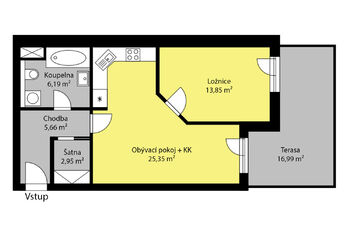 Pronájem bytu 2+kk v osobním vlastnictví 57 m², Poděbrady