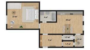 Pronájem bytu 1+1 v osobním vlastnictví 64 m², Hradec Králové