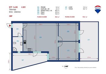 Prodej bytu 3+kk v osobním vlastnictví 88 m², Brno