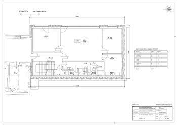 Půdorys přízemí modré budovy - Pronájem kancelářských prostor 364 m², Praha 4 - Hodkovičky