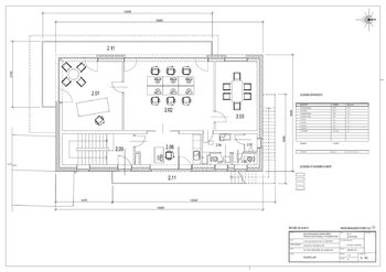 Půdorys 2. patra modré budovy - Pronájem kancelářských prostor 364 m², Praha 4 - Hodkovičky