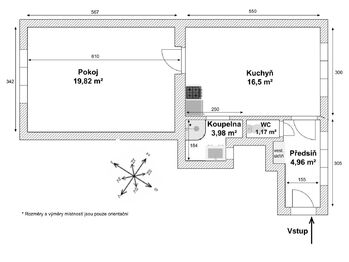 Prodej bytu 2+1 v osobním vlastnictví 48 m², Praha 9 - Vysočany