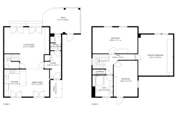 Půdorys - Prodej domu 152 m², Praha 9 - Újezd nad Lesy