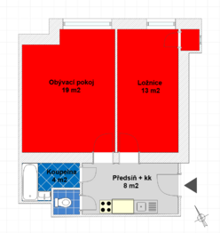 Prodej bytu 2+kk v osobním vlastnictví 46 m², Praha 4 - Nusle