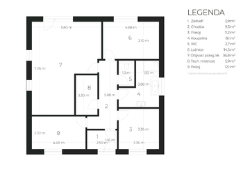 RD 4kk 106m2 - Prodej pozemku 1113 m², Vykáň