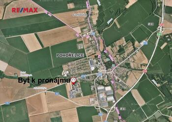 mapa Pohořelice - Pronájem bytu 2+kk v osobním vlastnictví 47 m², Pohořelice