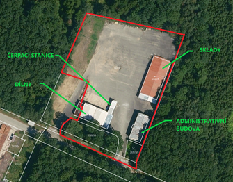 plánek areálu - Pronájem skladovacích prostor 12718 m², Protivín 