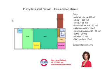 plánek dílny - Pronájem skladovacích prostor 12718 m², Protivín